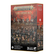 Warhammer Age of Sigmar - Slaves to Darkness - Darkoath Raiders Spearhead - Warhammer Age of Sigmar Darkoath Raiders Spearhead box featuring assembled Darkoath Raiders miniatures in dark armor with.