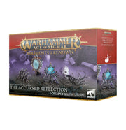 Warhammer Age of Sigmar - Hedonites of Slaanesh - The Accursed Reflection Regiment of Renown (PREORDER) - Warhammer Age of Sigmar The Accursed Reflection Regiment box with dark purple and turquoise miniature figures and ornate.