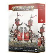 Warhammer Age of Sigmar - Cities of Sigmar - Gate Gargants (PREORDER) - Warhammer Age of Sigmar Gate Gargants box featuring two large red and gold mechanical giants with shields and spears on.