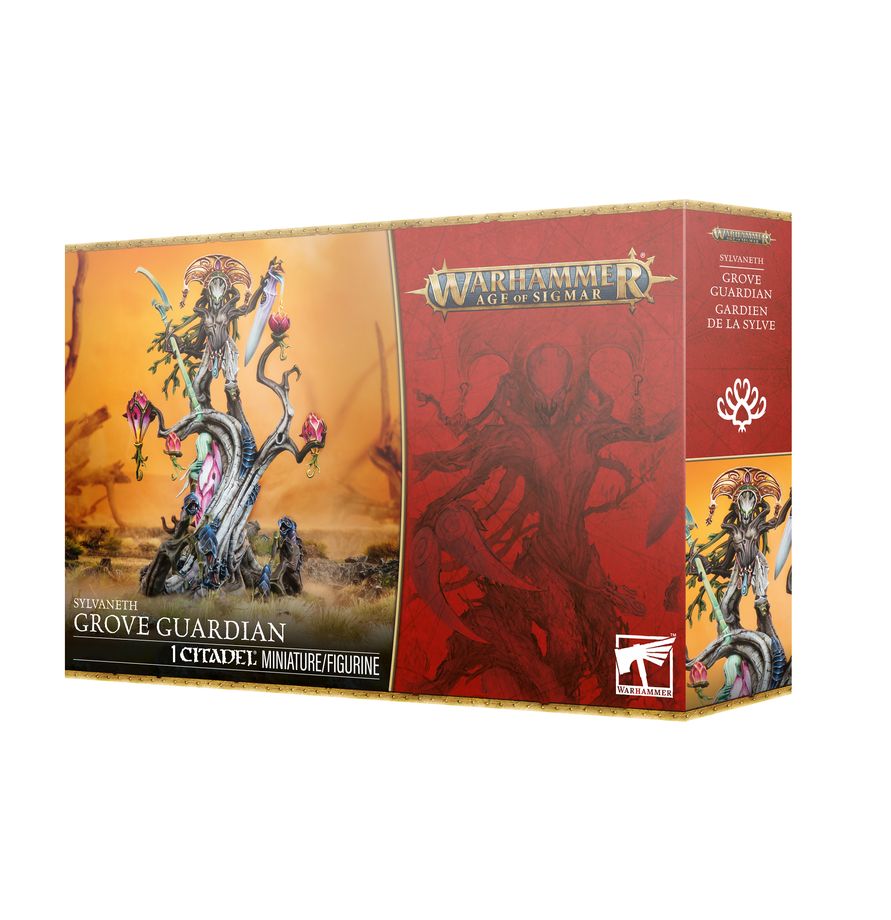 Warhammer Age of Sigmar - Sylvaneth - Grove Guardian (PREORDER) - Warhammer Age of Sigmar Sylvaneth Grove Guardian box art featuring a detailed tree-like armored figure with green foliage.