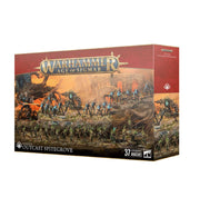 Warhammer Age of Sigmar - Sylvaneth - Outcast Spitegrove - Warhammer Age of Sigmar Outcast Spitegrove miniature box with fantasy forest creatures and warriors displayed against a.