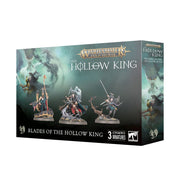 Warhammer Age of Sigmar - Soulblight Gravelords - Blades of the Hollow King - Warhammer Age of Sigmar Hollow King box featuring detailed undead warrior miniatures with weapons and armor on dark fantasy.