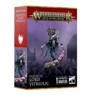 Warhammer Age of Sigmar - Nighthaunt - Lord Vitriolic - Warhammer Age of Sigmar Lord Vitriolic miniature with ghostly green and purple hues, floating spectral figure wielding a.