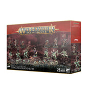 Warhammer Age of Sigmar - Flesh-Eater Courts - Charnelgrand Jury Battleforce - Warhammer Age of Sigmar Charnelgrand Jury Battleforce box showing 23 pale zombie-like miniature figures with weapons and.