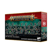 Warhammer Age of Sigmar - Ossiarch Bonereapers - Mortek Triaxes (PREORDER) - Warhammer Age of Sigmar Mortek Triaxes box featuring 24 detailed skeletal warrior miniatures with weapons and armor.