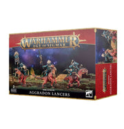 Warhammer Age of Sigmar - Seraphon - Aggradon Lancers - Warhammer Age of Sigmar Seraphon Aggradon Lancers box featuring painted lizard warriors on armored reptilian mounts with.