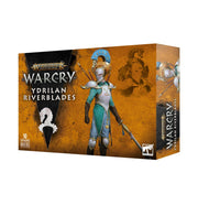Warhammer Age of Sigmar - Warcry - Ydrilan Riverblades - Warhammer Age of Sigmar Warcry Ydrilian Riverblades box featuring a blue and teal armored female warrior with a spear and.
