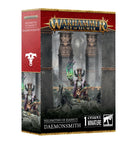 Warhammer Age of Sigmar - Helsmiths of Hashut - Daemonsmith (PREORDER) - Warhammer Age of Sigmar Helsmiths of Hashut Daemonsmith miniature box with dark fantasy metal figure and glowing green staff
