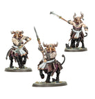 Warhammer Age of Sigmar - Helsmiths of Hashut - Bull Centaurs (PREORDER) - Three detailed Warhammer Age of Sigmar Bull Centaur miniatures with muscular humanoid torsos and bull heads, wielding.
