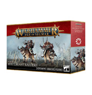 Warhammer Age of Sigmar - Ogor Mawtribes - Maulbeast Raiders (PREORDER) - Warhammer Age of Sigmar Maulbeast Raiders box featuring two armored ogor warriors riding large, beast-like mounts with fur.