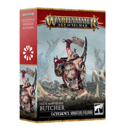 Warhammer Age of Sigmar - Ogor Mawtribes - Butcher (PREORDER) - Warhammer Age of Sigmar Ogor Mawtribes Butcher miniature box with fantasy warrior wielding cleaver and meat hook.