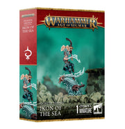 Warhammer Age of Sigmar - Idoneth Deepkin - Ikon of the Sea - Warhammer Age of Sigmar Ikon of the Sea box featuring a blue-green Idoneth Deepkin figure with aquatic armor and a trident.