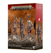 Warhammer Age of Sigmar - Sons of Behemat - Boss-stompers (PREORDER) - Boxed set of three detailed Sons of Behemat miniatures featuring warrior giants with weapons and armor in earthy tones,.