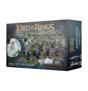 Middle-Earth Strategy Battle Game - Minas Tirith Battlehost - Middle-Earth Strategy Battle Game Minas Tirith Battlehost box featuring painted miniature warriors in silver armor with.