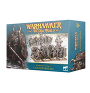 Warhammer: The Old World - Warriors of Chaos - Chaos Warriors - Boxed set of detailed plastic Chaos Warrior miniatures in dark armor with horns and weapons for Warhammer tabletop game.