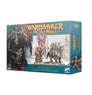 Warhammer: The Old World - Warriors of Chaos - Champions of Chaos (PREORDER) - The Old World Champions of Chaos box with dark armored warrior and silver armored champions miniatures on the cover.