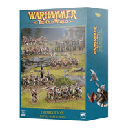 Warhammer: The Old World - Empire of Man - Battle March Army (PREORDER) - The Old World Empire of Man Battle March Army box featuring detailed painted miniature soldiers in medieval armor with.