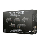 Warhammer: The Horus Heresy - Legiones Astartes - Combi-weapons & Shotgun Upgrades (PREORDER) - Black and gray Warhammer Horus Heresy upgrade set box featuring detailed combi-weapons and shotguns with metallic accents.