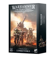 Warhammer: The Horus Heresy - Solar Auxilia - Combat Force - Warhammer The Horus Heresy Solar Auxilia Combat Force box featuring armored soldiers and a large battle tank with a dark,.