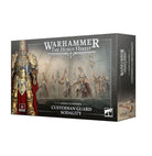 Warhammer: The Horus Heresy - Legio Custodes - Custodian Guard Sodality (PREORDER) - Boxed set of Warhammer Horus Heresy Legio Custodes with gold-armored Custodian Guard miniatures and elaborate red capes.