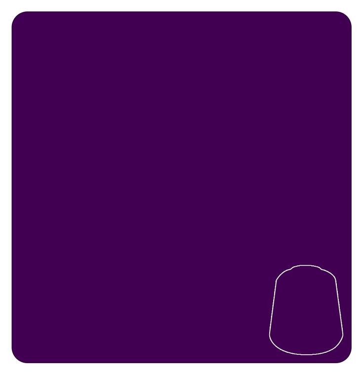 Citadel Base Paint: Phoenician Purple - Deep rich purple swatch with rounded corners and a small rounded shape outline in the bottom right corner.