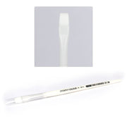 Citadel - Medium Synthetic Dry Brush - Medium synthetic paintbrush with white flat bristles and a white wooden handle marked Citadel Cleaner.