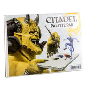 Citadel Palette Pad - Citadel Palette Pad featuring fantasy demon holding paintbrush and palette with paint splotches on white background.