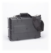 Warhammer Crusade Figure Case - Black hard-shell rectangular figure case with reinforced corners and an adjustable padded shoulder strap.