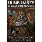 Dumb Dares & Silly Side Quests (PREORDER) - Colorful fantasy-themed game box featuring adventurers seated around a wooden table in a dimly lit tavern with a dog under.