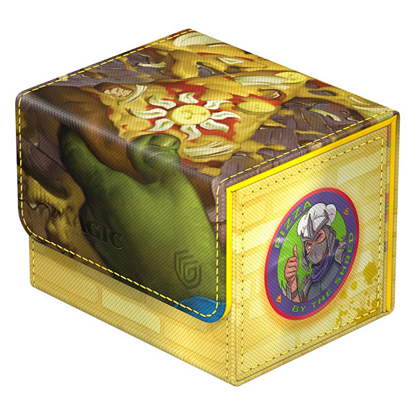 Ultimate Guard Sidewinder 100+ Xenoskin Deck Case: Teenage Mutant Ninja Turtles - Plains - Yellow and green deck case with Teenage Mutant Ninja Turtles themed artwork featuring a ninja rat character and ornate.