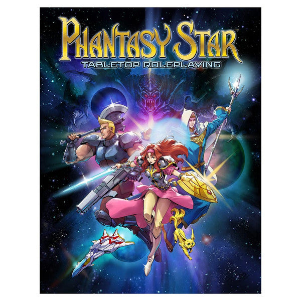 Phantasy Star Tabletop RPG - Phantasy Star Tabletop RPG cover featuring colorful fantasy characters with weapons and magic against a cosmic space.