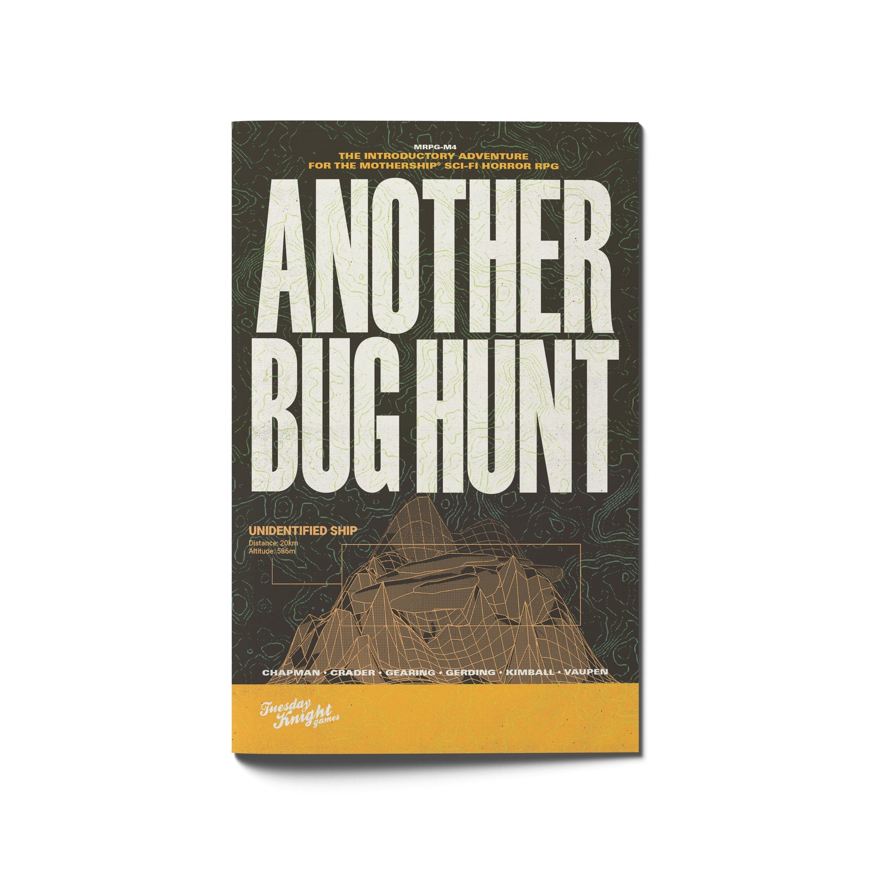Mothership: Another Bug Hunt (PREORDER) - Dark gray and orange sci-fi RPG book titled Another Bug Hunt with futuristic vehicle illustration on cover.