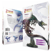 Dungeons & Lasers: Thall (Unpainted) - Unpainted detailed resin dragon mini with spiked tail and fierce open-mouthed expression on display base.