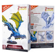 Dungeons & Lasers: Freyr (Unpainted) - Unpainted blue and gray dragon miniature with outstretched wings on black base, fantasy gaming figure.