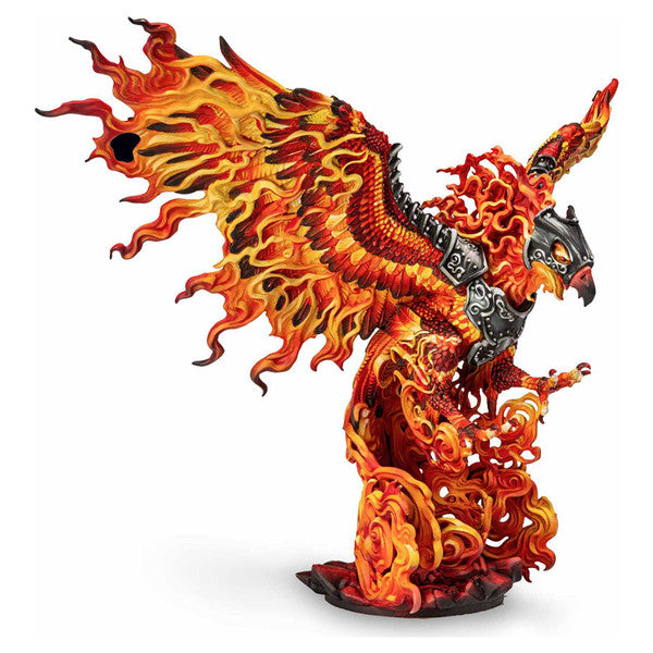 Dungeons & Lasers: Phoenix (Unpainted) - Detailed painted miniature of a fiery phoenix with spread wings, flames and armor accents.