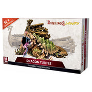 Dungeons & Lasers: Dragon Turtle (Unpainted) - Unpainted detailed resin model of a dragon turtle with a spiked shell and castle-like structure on its back.