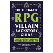 The Ultimate RPG Villain Backstory Guide (PREORDER) - Dark purple book cover with bold green and white text, featuring fantasy-themed border illustrations like skeletons and.