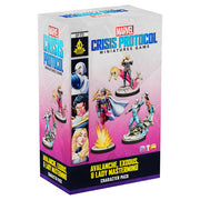 Marvel Crisis Protocol: Avalanche, Exodus & Lady Mastermind - Marvel Crisis Protocol box featuring vibrant artwork of Avalanche, Exodus, and Lady Mastermind miniatures in action poses on