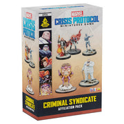 Marvel Crisis Protocol: Criminal Syndicate Affiliation Pack (PREORDER) - Marvel Crisis Protocol Criminal Syndicate Affiliation Pack box featuring five detailed character miniatures on stands with.