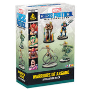 Marvel Crisis Protocol: Warriors of Asgard Affiliation Pack - Marvel Crisis Protocol Warriors of Asgard Miniatures Game box featuring detailed Norse warrior and mythical character.