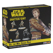 Star Wars Shatterpoint: All the Way Squad Pack - Star Wars Shatterpoint All the Way Squad Pack box featuring character art and four detailed miniature figurines including.