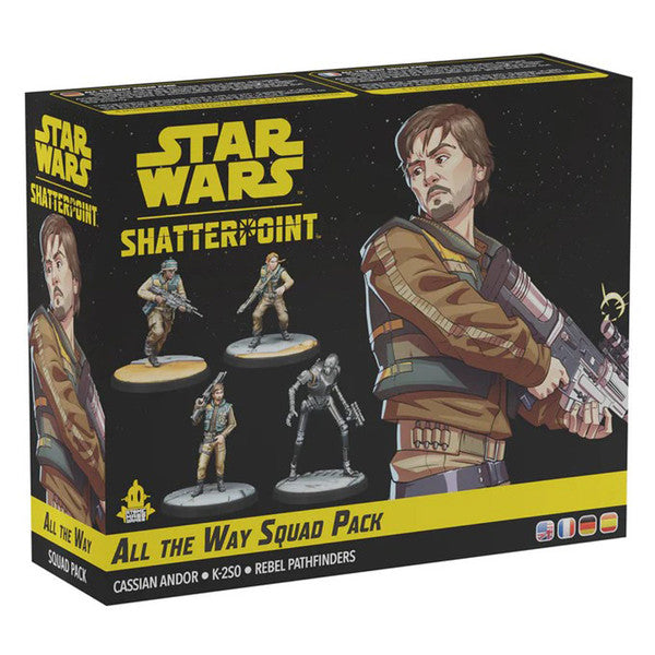 Star Wars Shatterpoint: All the Way Squad Pack - Star Wars Shatterpoint All the Way Squad Pack box featuring character art and four detailed miniature figurines including.