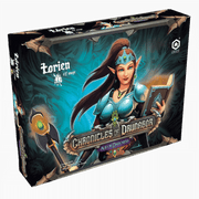 Chronicles of Drunagor: Age of Darkness - Lorien (PREORDER) - Lorien expansion box for Chronicles of Drunagor with fantasy warrior woman holding a glowing book, dark teal and brown tones.
