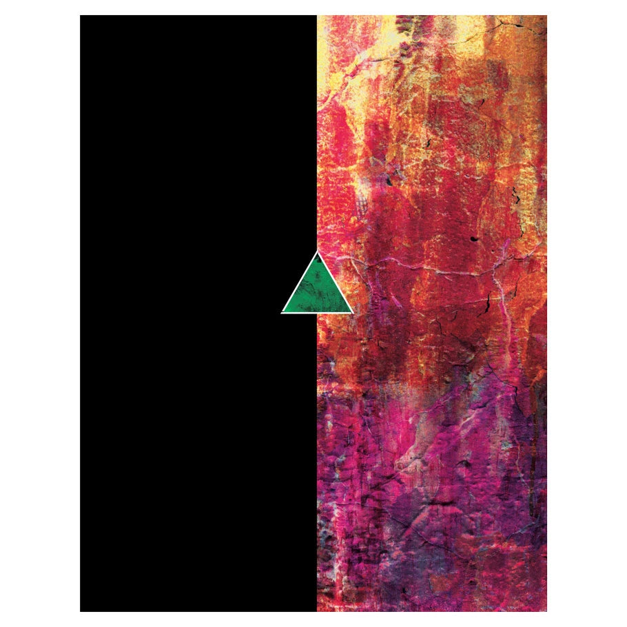 Delta Green: The Millennium (PREORDER) - Book cover with a black left half and an abstract textured right half in red and purple tones, featuring a small green.