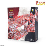 Dungeons & Lasers: Belly of the Beast (Pre-Painted) (PREORDER) - Dungeons & Lasers Belly of the Beast pre-painted 62-piece red and gray dungeon terrain set in box packaging.