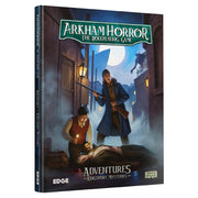 Arkham Horror RPG: Kingsport Mysteries Expansion (PREORDER) - The Roleplaying Game with cover art of two investigators in a foggy, lamplit street at night.