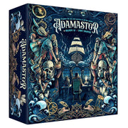 Adamastor (PREORDER) - Dark blue and gold illustrated card game box featuring sailors, skulls, a ship, and nautical elements titled Adamastor.