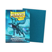 Dragon Shield Standard Matte Sparkles Sleeves 100ct Box - Amazonite (PREORDER) - Matte amazonite blue card sleeves with subtle sparkle, 100 count in a box featuring Dragon Shield branding and dragon.
