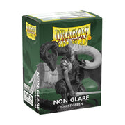 Dragon Shield 100ct Box - Non-Glare Forest Green - Matte forest green card sleeves box with dragon illustration and Dragon Shield logo in yellow.