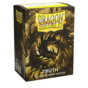 Dragon Shield Dual Sleeves 100ct Box - Matte Truth - Black and gold box with dragon design containing 100 matte dual card sleeves labeled "Dragon Shield Truth".
